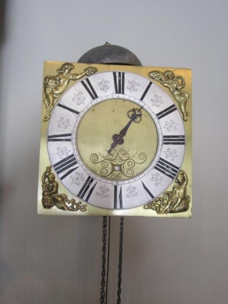 George II Period Brass & Silvered Hook & Spike Clock - Image 2