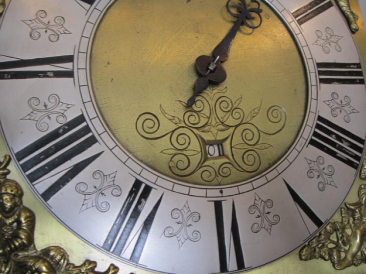 George II Period Brass & Silvered Hook & Spike Clock - Image 3