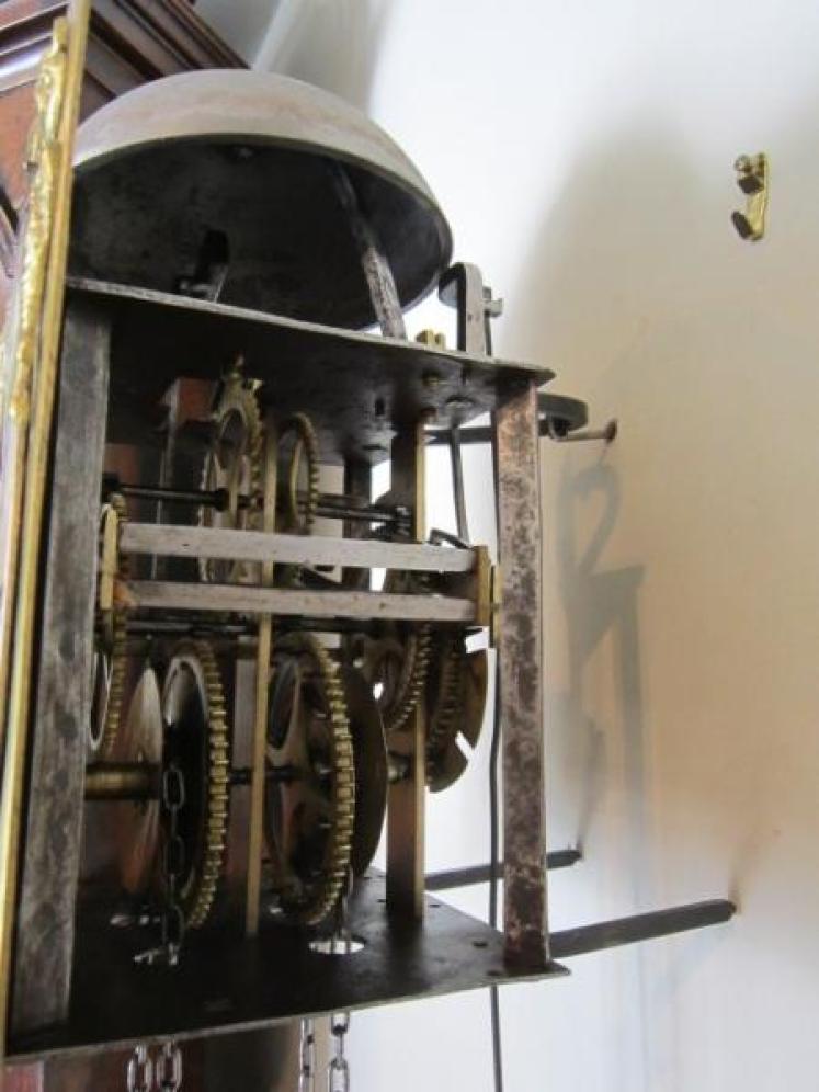 George II Period Brass & Silvered Hook & Spike Clock - Image 4