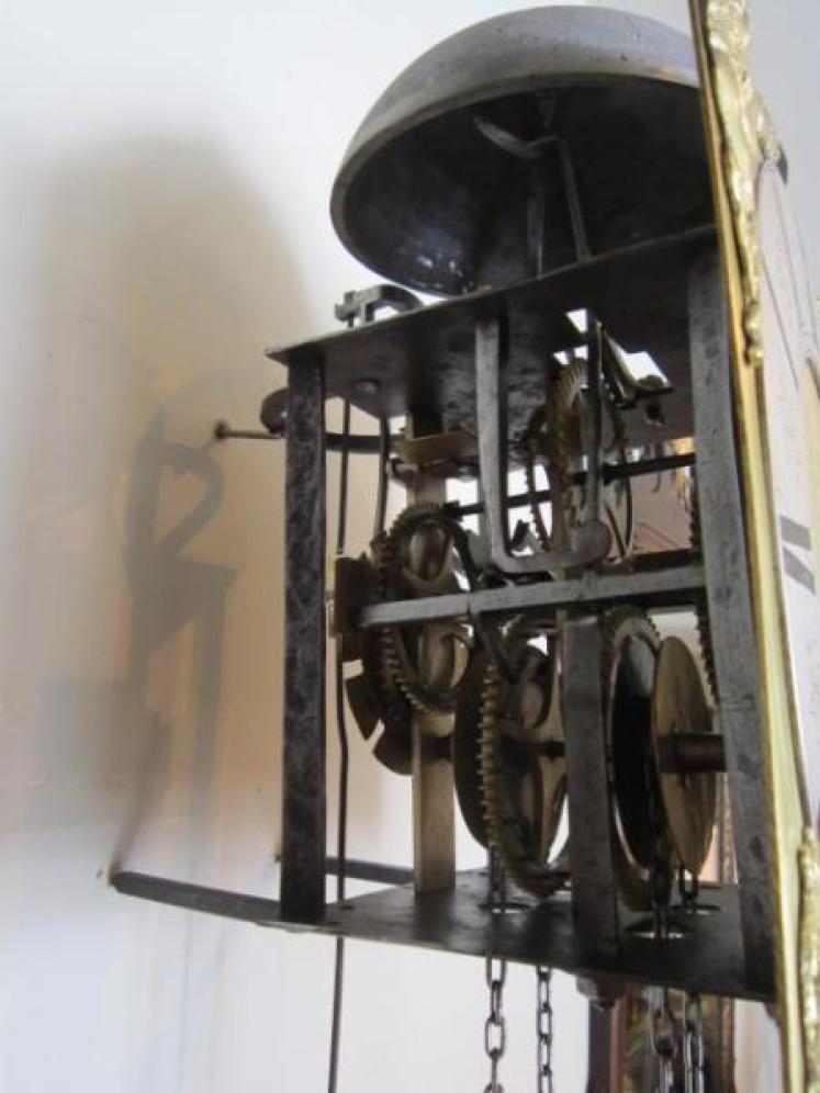 George II Period Brass & Silvered Hook & Spike Clock - Image 5