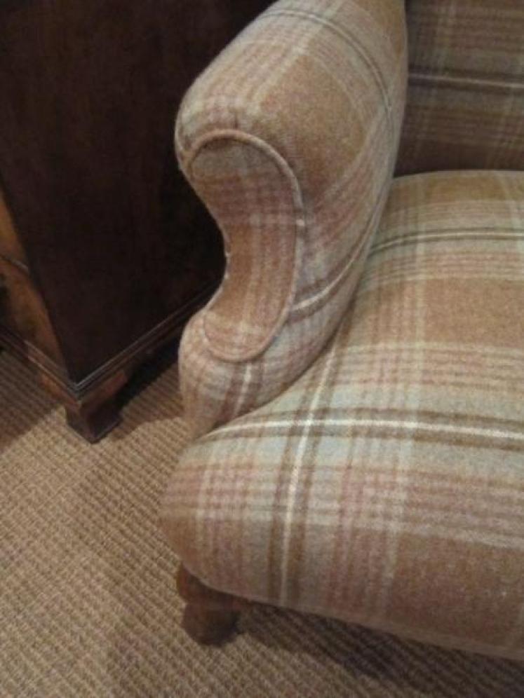 Very Comfortable Victorian Upholstered Wing Armchair - Image 2