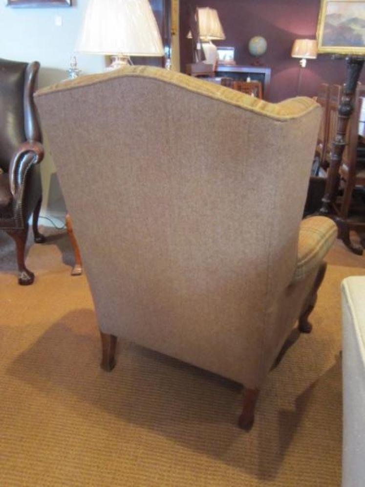Very Comfortable Victorian Upholstered Wing Armchair - Image 5