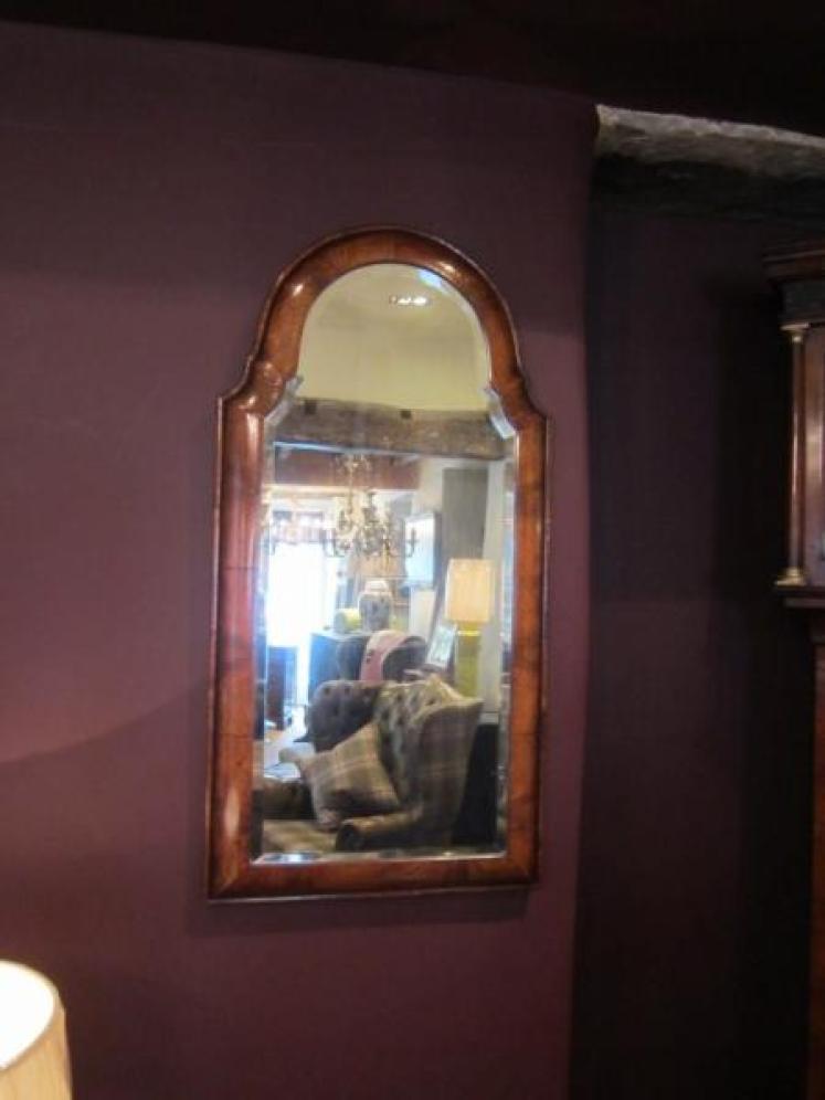 Superb 19th Century Walnut Cushion Framed Mirrror - Image 1
