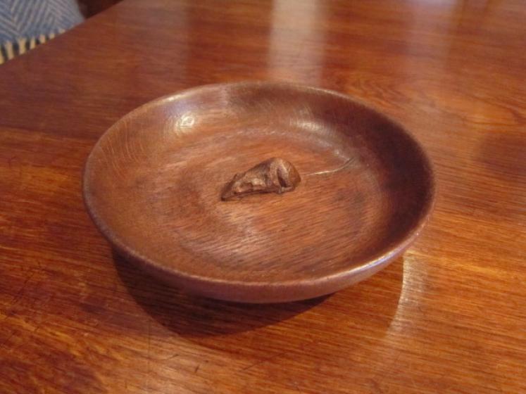 Early Mouseman Small Oak Bowl - Image 1
