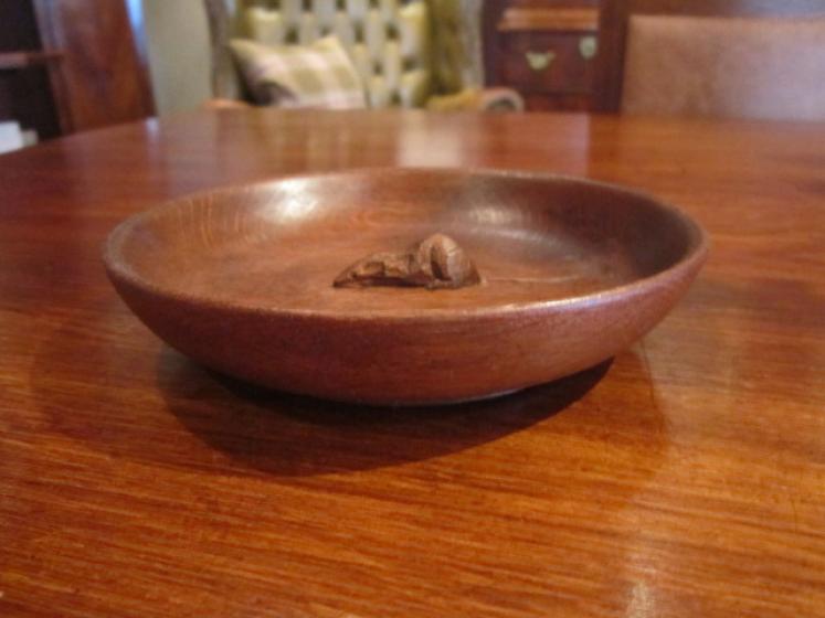 Early Mouseman Small Oak Bowl - Image 4
