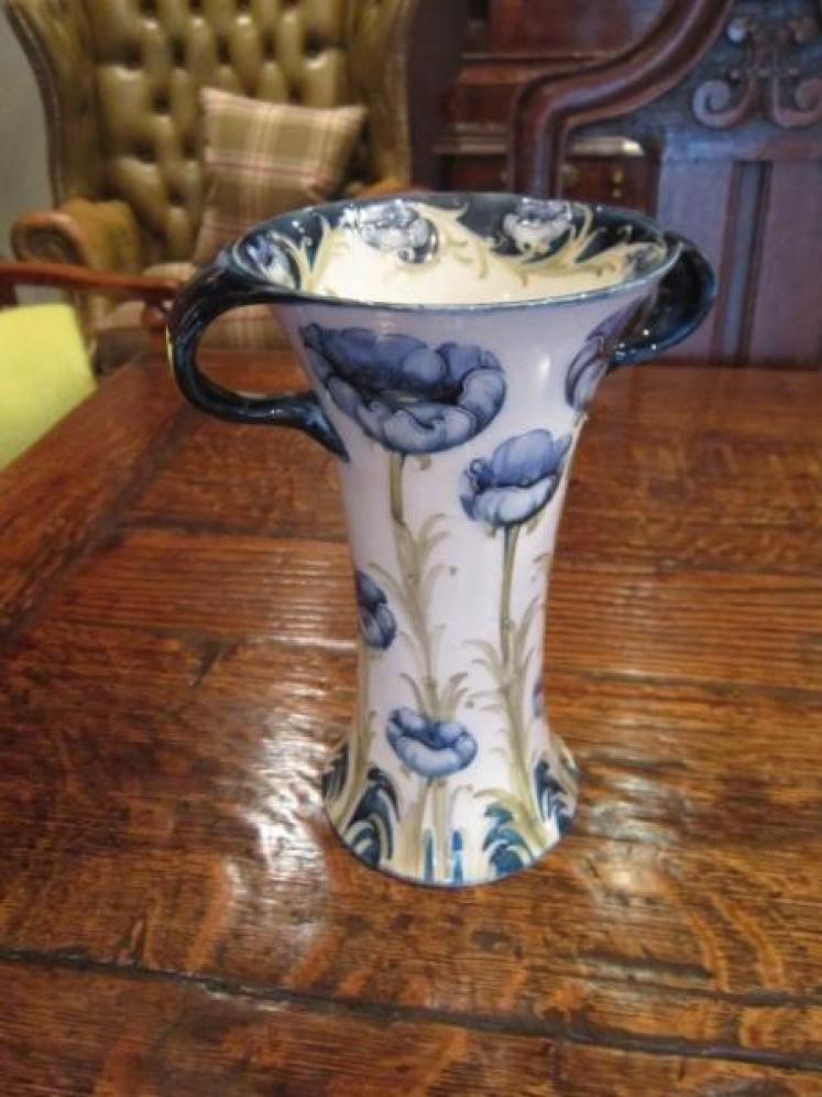 McIntyre Moorcroft Twin Handled Poppies Vase - Image 1