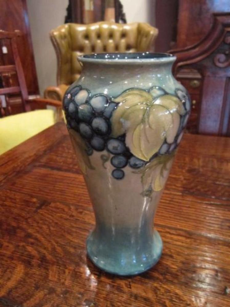 Moorcroft Leaf & Berries on Celadon Vase - Image 1
