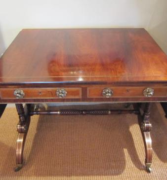 Outstanding Regency Rosewood Brass Inlaid Sofa Table