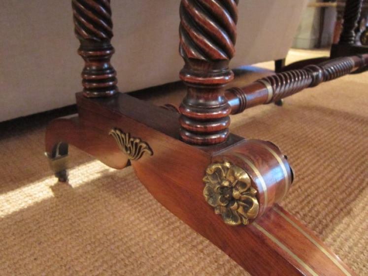 Outstanding Regency Rosewood Brass Inlaid Sofa Table - Image 4