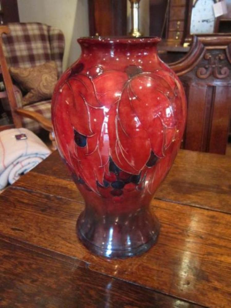Impressive Moorcroft Leaf & Berries Flambe Vase - Image 1