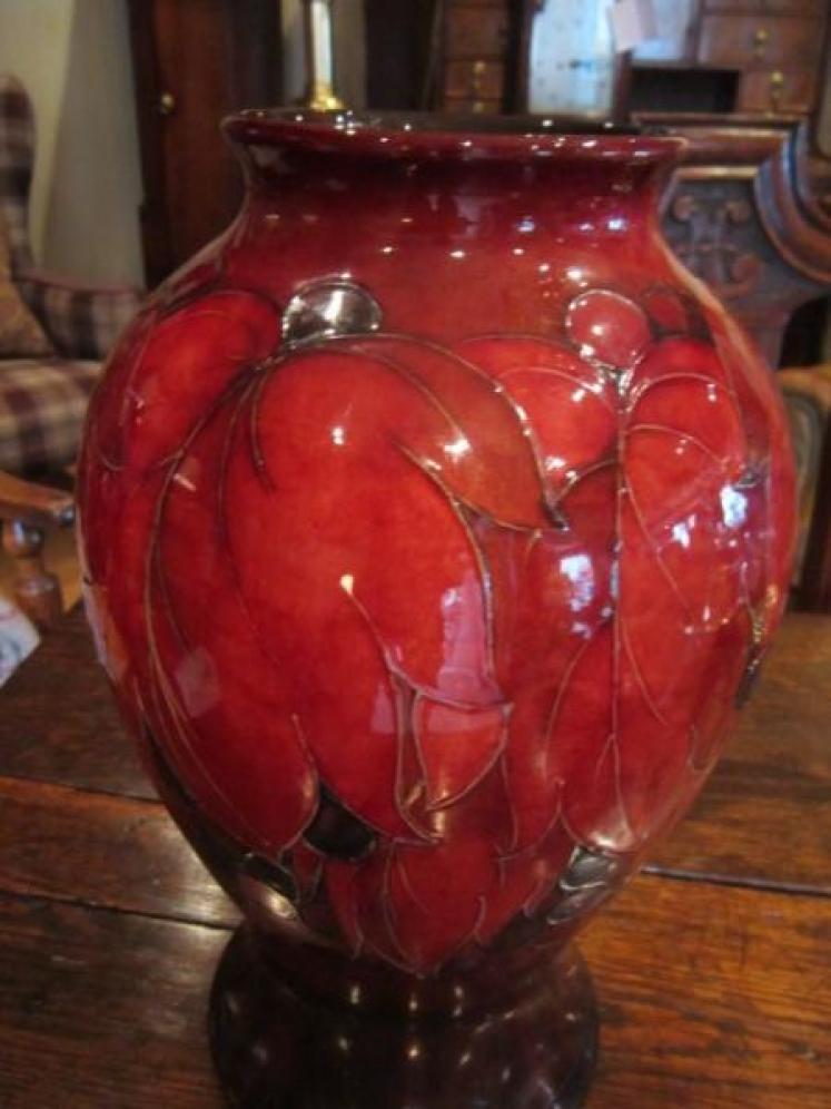 Impressive Moorcroft Leaf & Berries Flambe Vase - Image 5