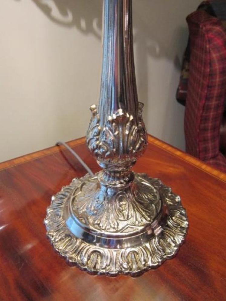 Art Nouveau Tiffany Style Glass Panel Table Lamp - Image 2