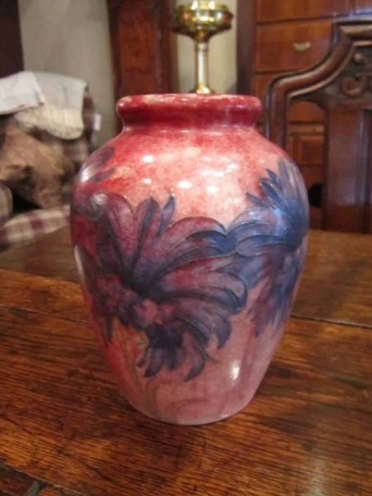 Rare & Unusual Moorcroft Flambe Cornflower Vase - Image 5