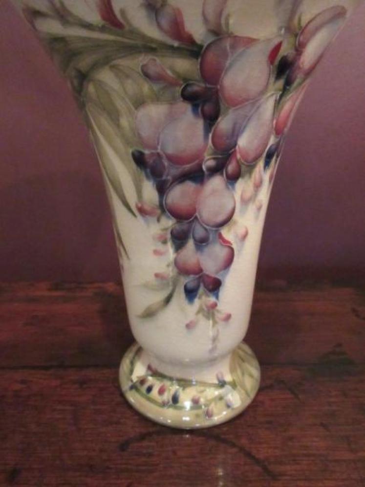 Rare & Impressive Moorcroft Wisteria on White Vase - Image 2