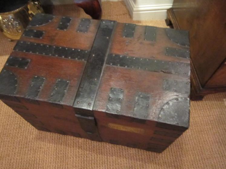 Superb Regency Period Oak & Steel Bound Trunk - Image 2