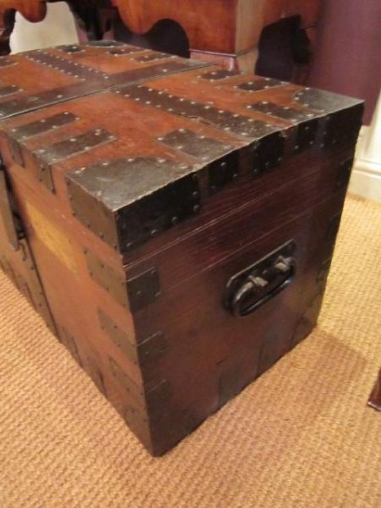 Superb Regency Period Oak & Steel Bound Trunk - Image 3