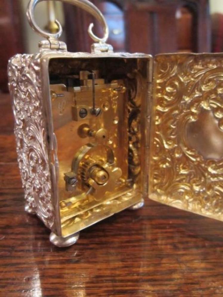 Top Quality Victorian Chester Silver Carriage Clock - Image 4