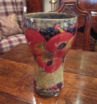 Large Moorcroft Pomegranate on Ochre Vase