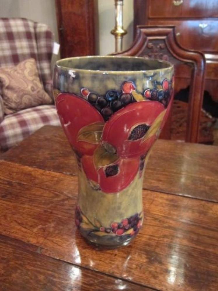 Large Moorcroft Pomegranate on Ochre Vase - Image 1