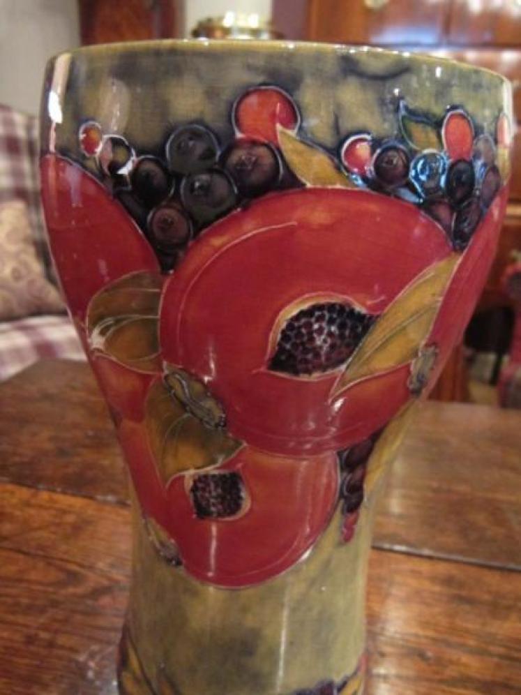 Large Moorcroft Pomegranate on Ochre Vase - Image 2
