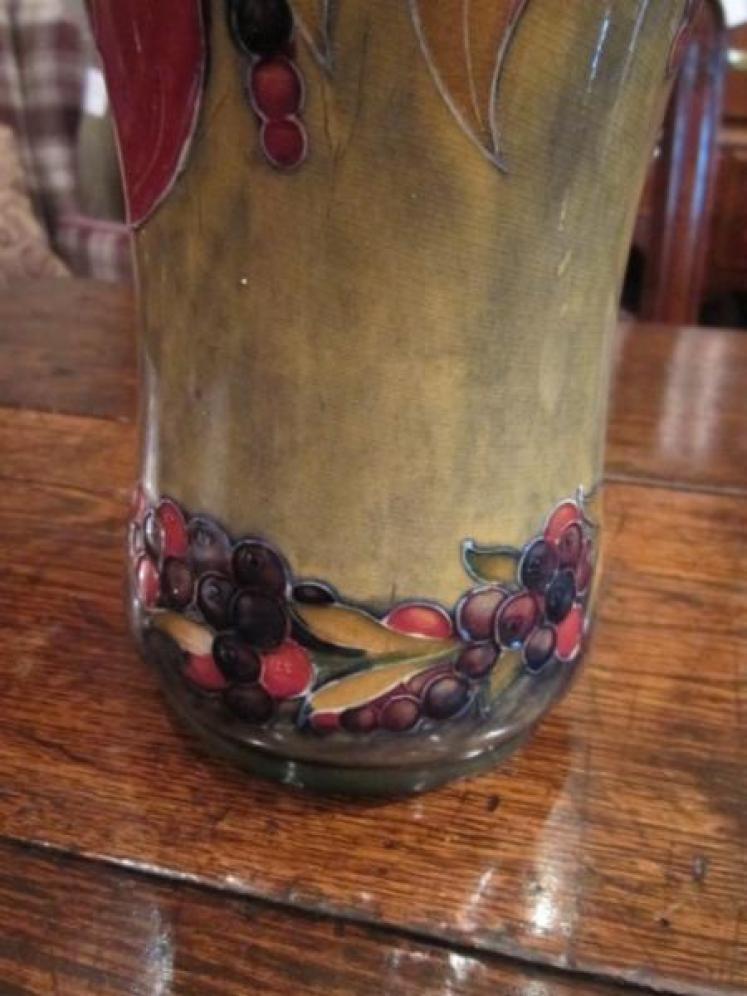 Large Moorcroft Pomegranate on Ochre Vase - Image 3