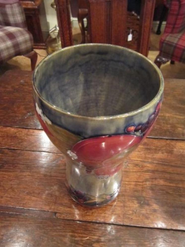 Large Moorcroft Pomegranate on Ochre Vase - Image 4