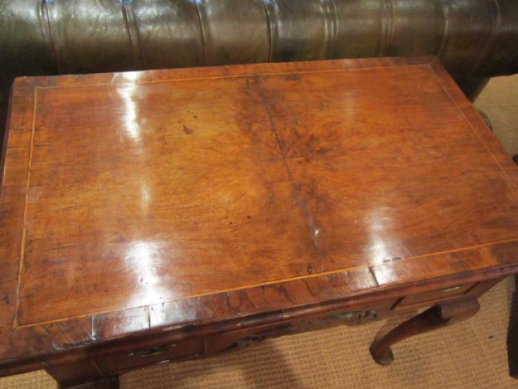 Superb Queen Anne Period Walnut Inlaid Lowboy - Image 4