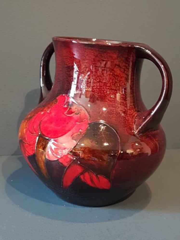 Rare Moorcroft Flambe Claremont Twin Handled Vase - Image 4