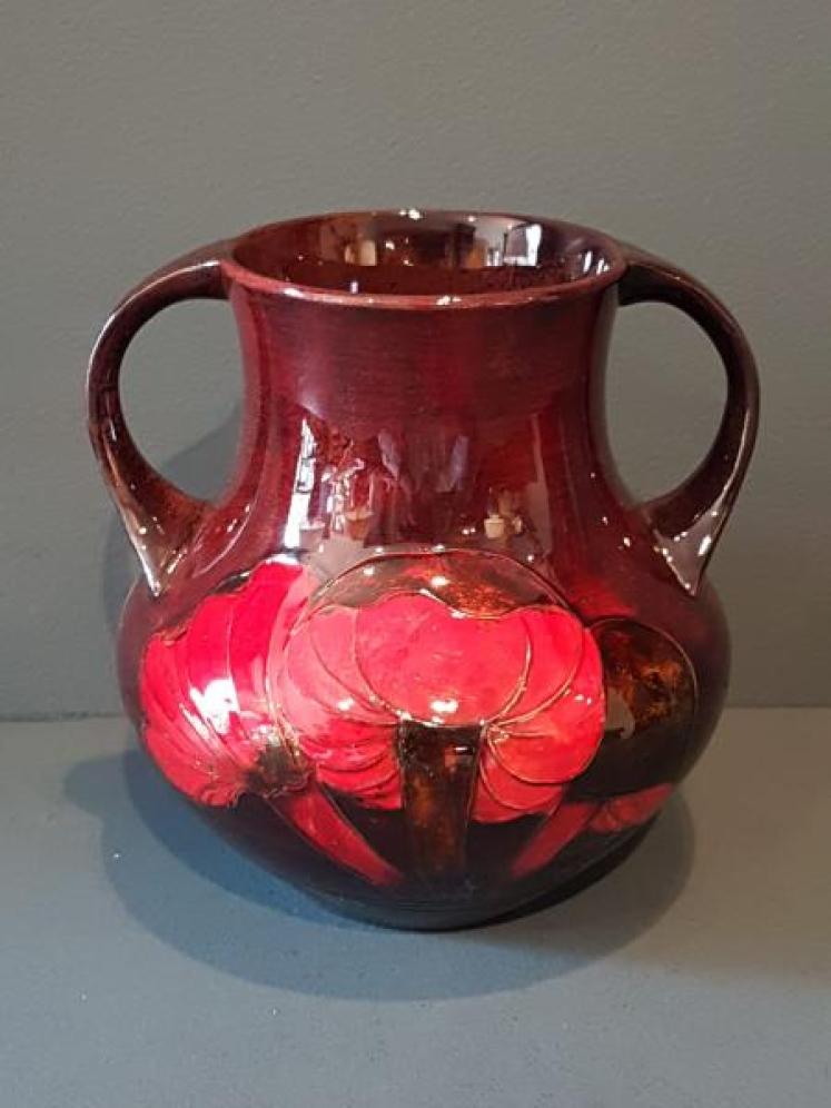 Rare Moorcroft Flambe Claremont Twin Handled Vase - Image 5