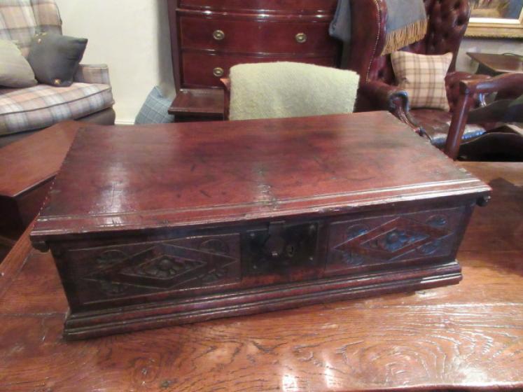 Very Original William & Mary Period Oak Bible Box - Image 1