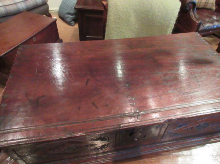 Very Original William & Mary Period Oak Bible Box - Image 2