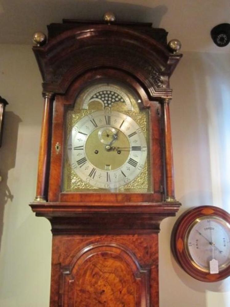 Impressive George II Burr Walnut London Longcase Clock - Image 1