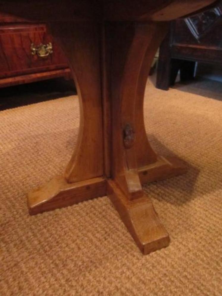 Mouseman Adzed Oak Octagonal Coffee Table - Image 2