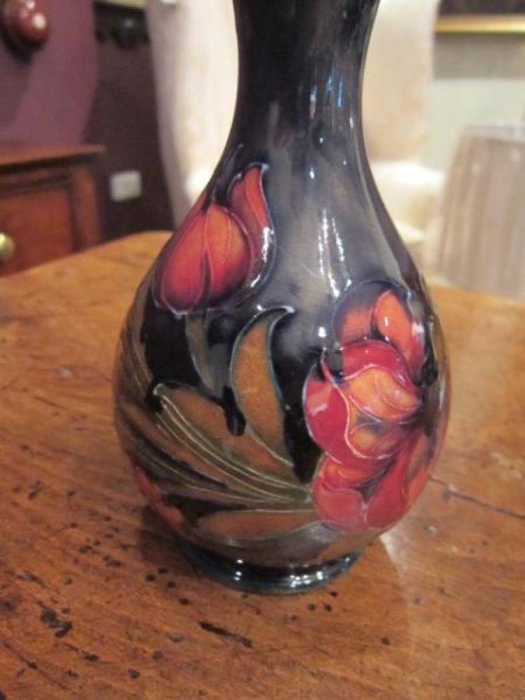 Early Moorcroft Spanish on Ochre Ground Vase - Image 2