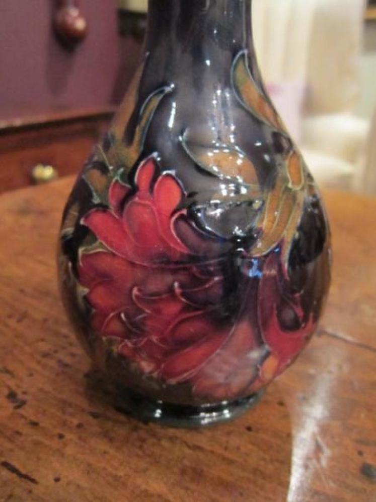 Early Moorcroft Spanish on Ochre Ground Vase - Image 3