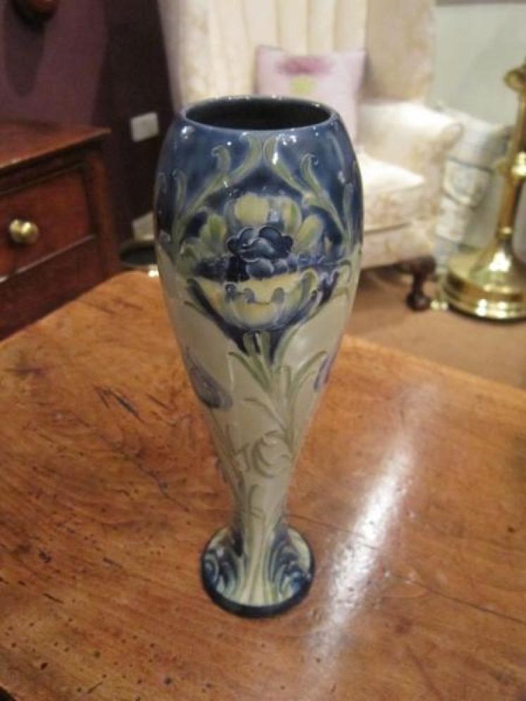 Art Nouveau Moorcroft Tulip on Celadon Liberty's Vase - Image 1