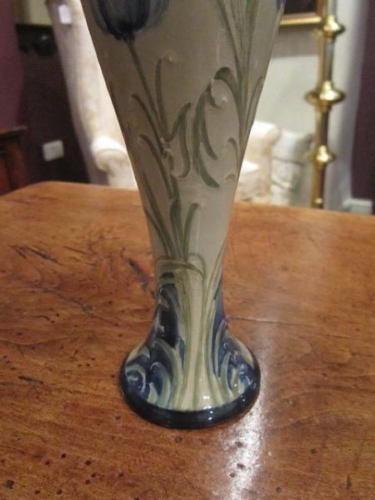 Art Nouveau Moorcroft Tulip on Celadon Liberty's Vase - Image 2