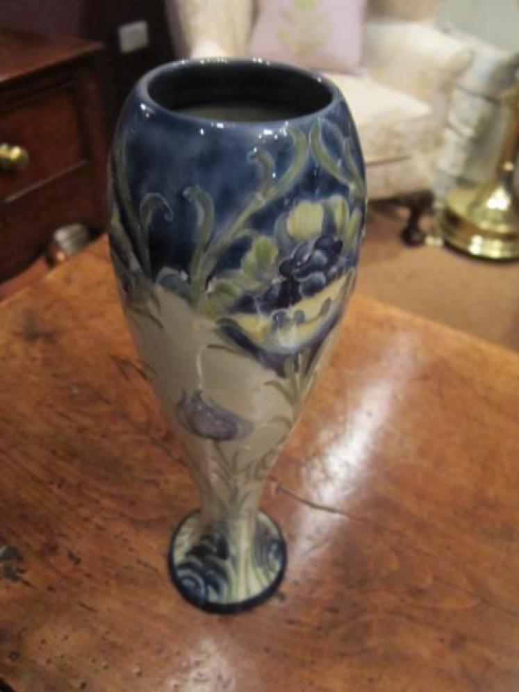 Art Nouveau Moorcroft Tulip on Celadon Liberty's Vase - Image 4