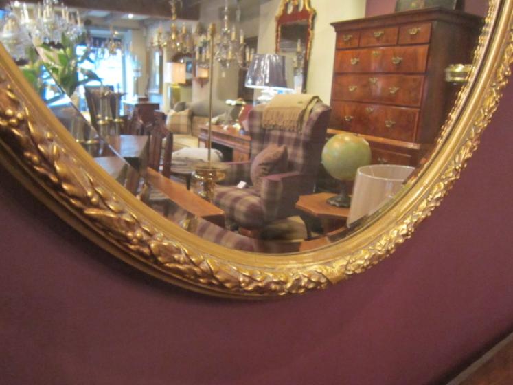 Top Quality Mid Victorian Timber Gilt Oval Mirror - Image 5