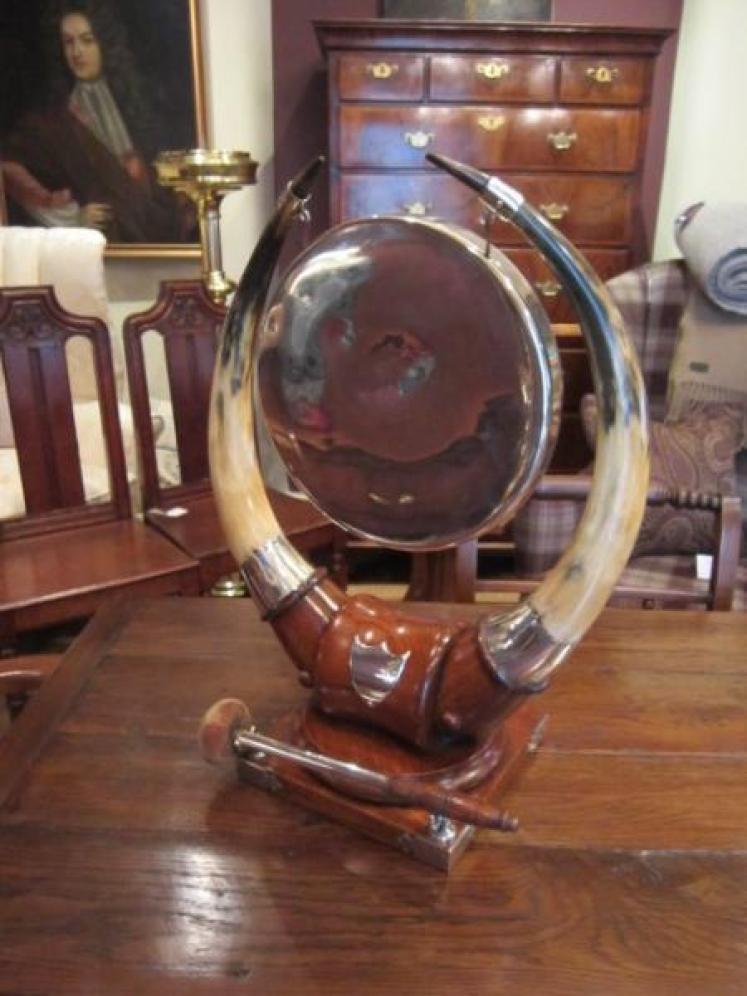 Impressive Mid Victorian Highland Cattle Dinner Gong - Image 1