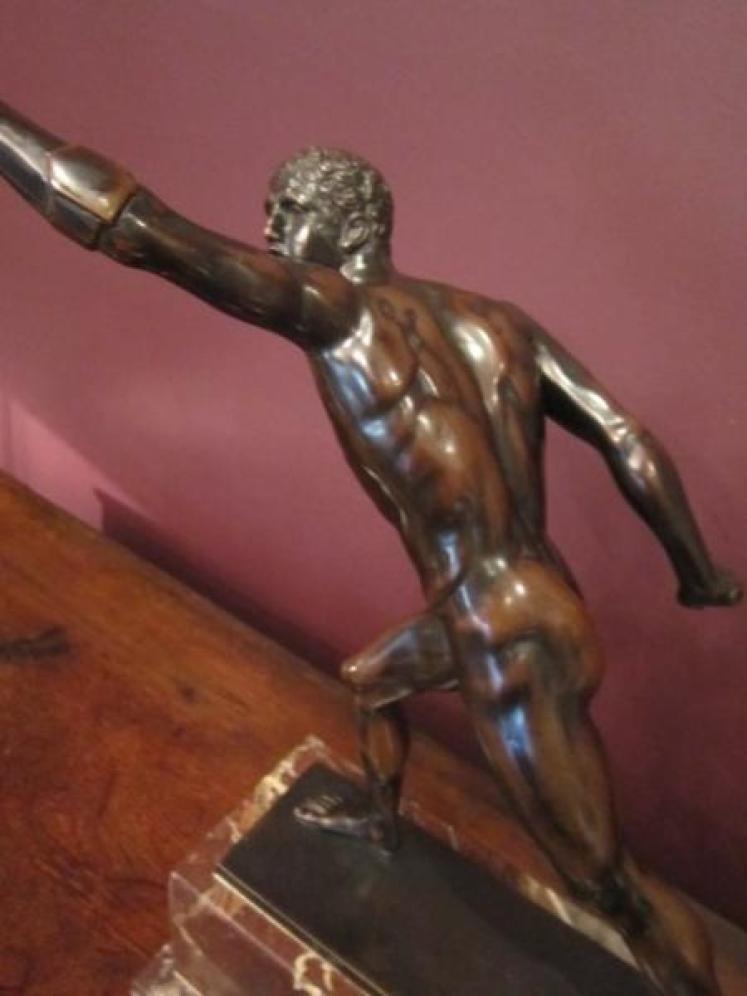Impressive Art Deco Roman Olympian Bronze Figure - Image 3