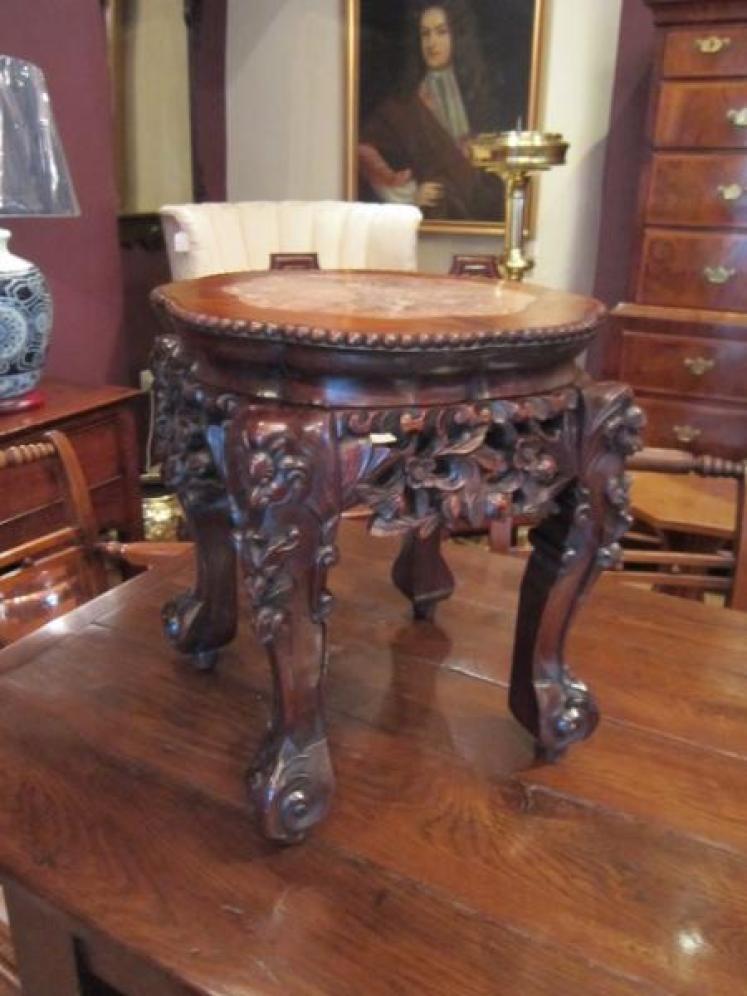 19th Century Carved Walnut Jardiniere Stand - Image 1