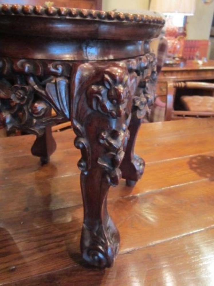 19th Century Carved Walnut Jardiniere Stand - Image 2