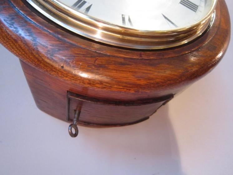 Top Quality 19th Century Polished Oak 8" Wallclock - Image 2