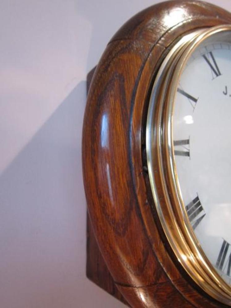 Top Quality 19th Century Polished Oak 8" Wallclock - Image 3