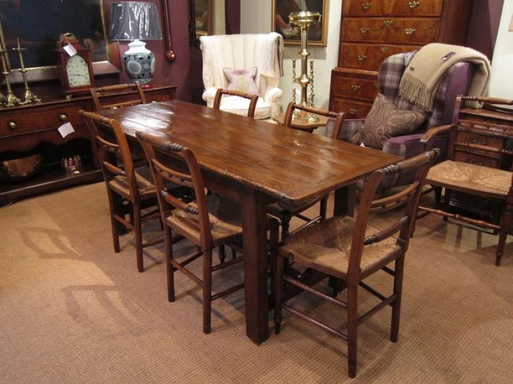 Set of Eight George III Period Ash & Elm Dining Chairs - Image 2