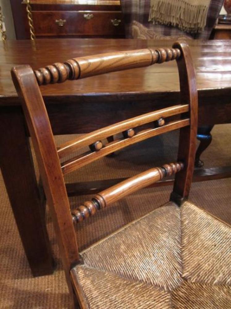 Set of Eight George III Period Ash & Elm Dining Chairs - Image 5