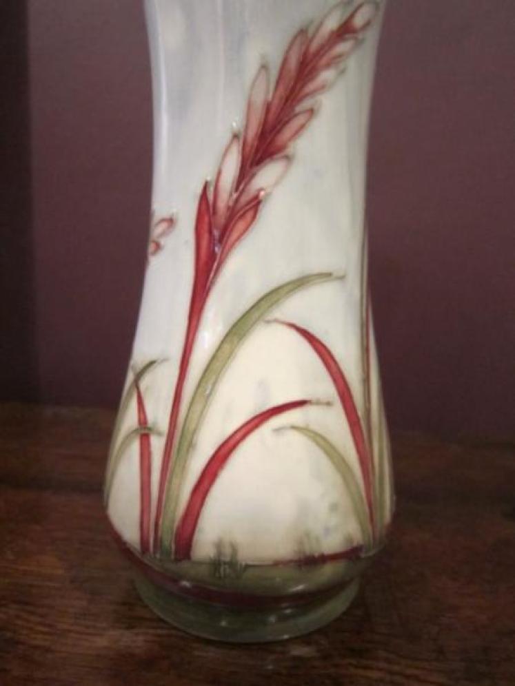 Unusual Moorcroft Waving Corn Flared Neck Vase - Image 4