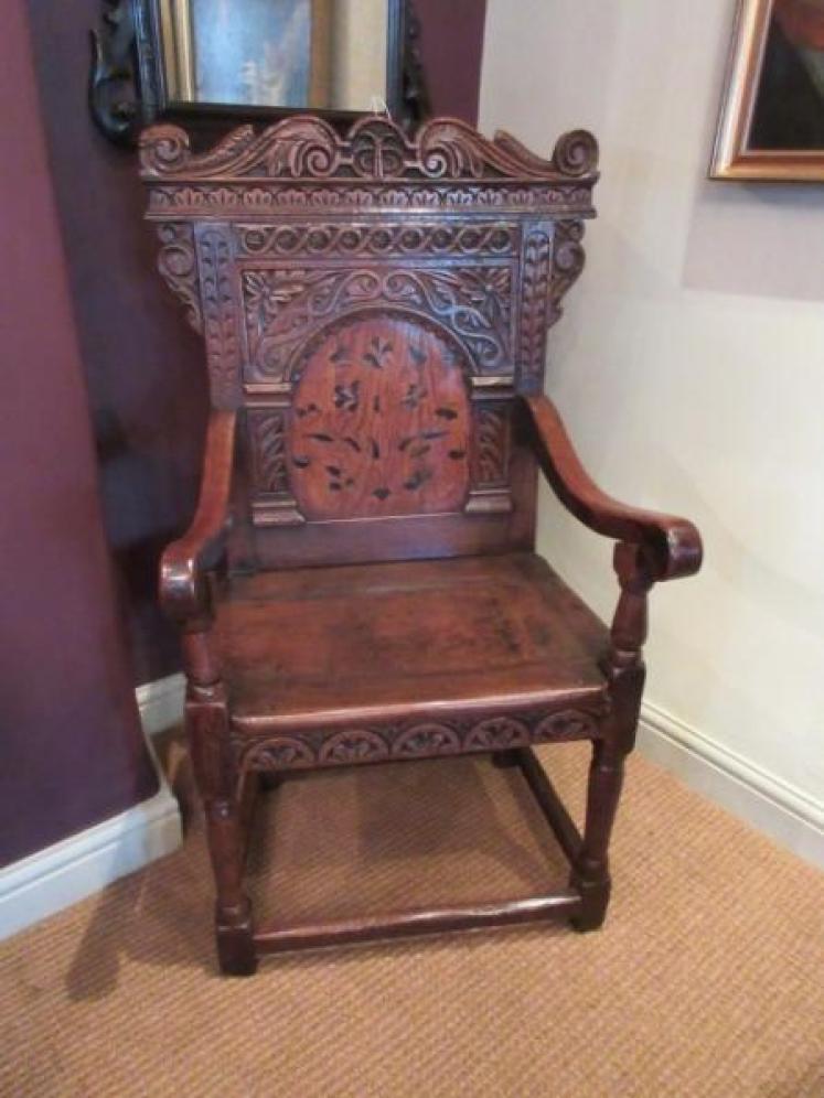 Superb Elizabethan Period Oak Wainscott Armchair - Image 1