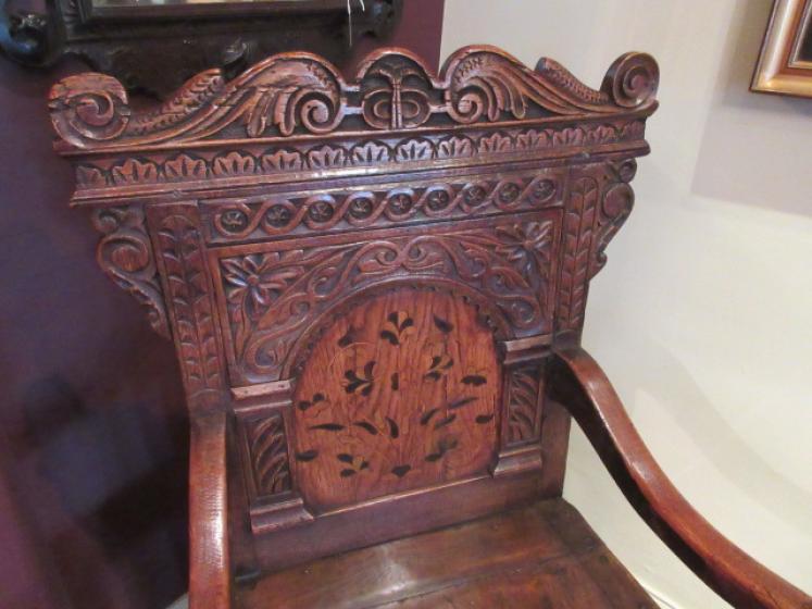 Superb Elizabethan Period Oak Wainscott Armchair - Image 2